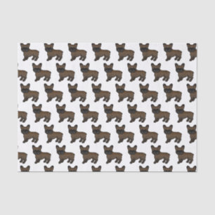 Papel De Seda Brindle French Bulldog Cute Cartoon Dog Patterno