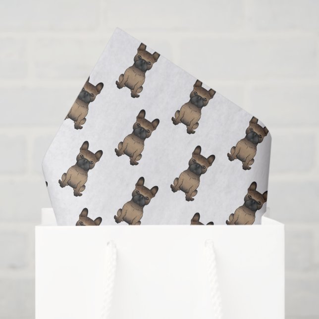 Papel De Seda Brindle French Bulldog / Frenchie Cute Dog Pattern (Sacola de presentes)