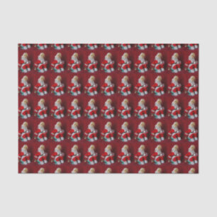 Papel De Seda Brinquedo de Papai Noel do vintage