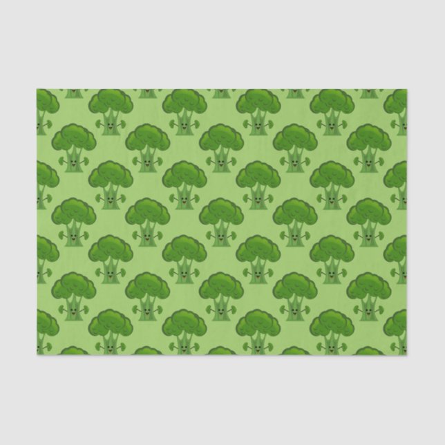 Papel De Seda Brócolis Verde Feliz (Frente )