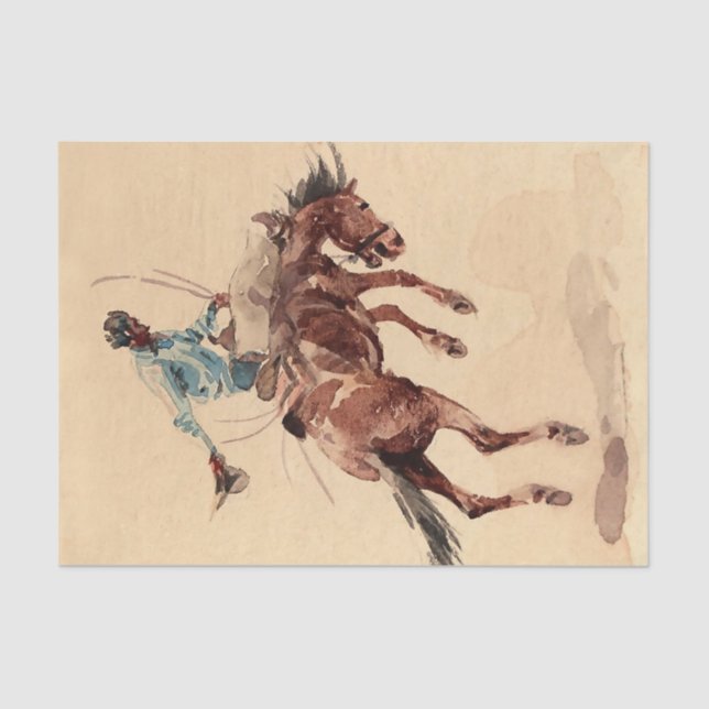 Papel De Seda Bronc Rider 2 por Edward Borein (Frente )