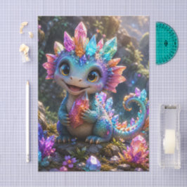 Papel De Seda Broto de Cristal – Arte Fantástica de Dragão de Cr
