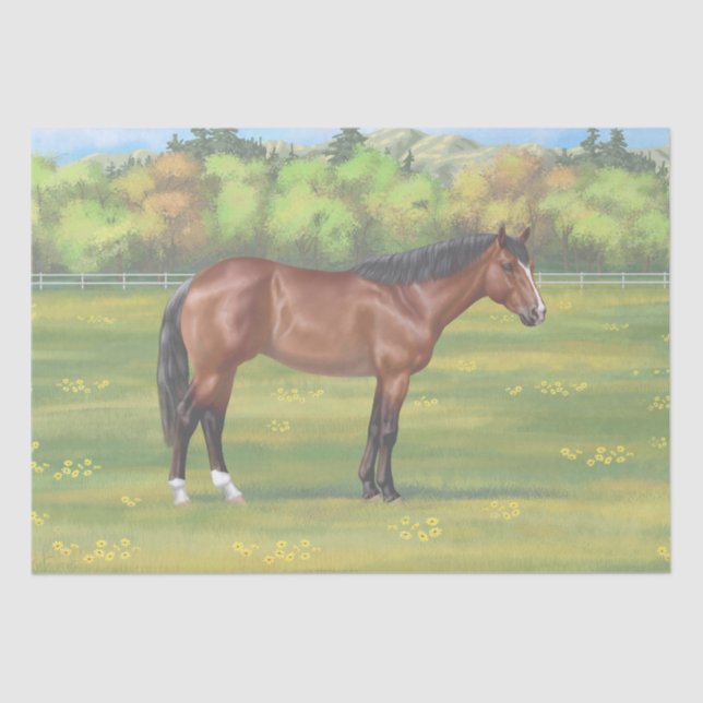 Papel De Seda Brown Bay Quarter Horse (Frente )