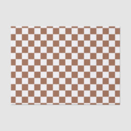 Papel De Seda Brown Checkered e branco