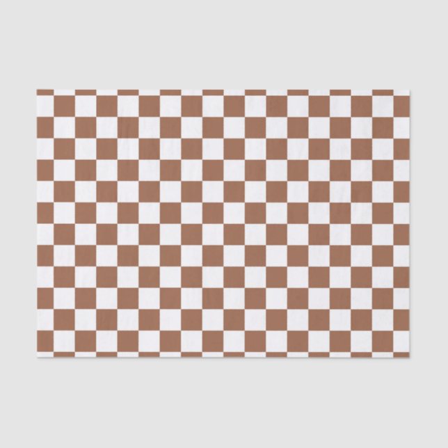Papel De Seda Brown Checkered e branco (Frente )