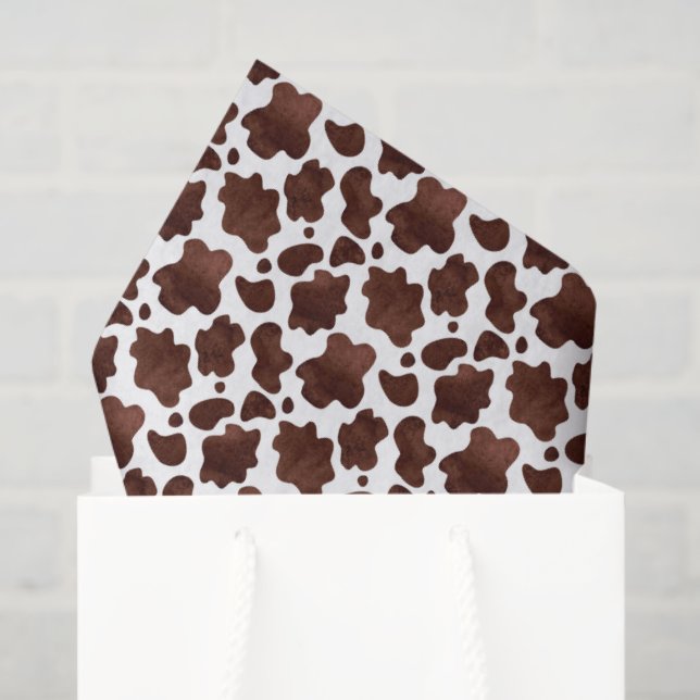 Papel De Seda Brown Cow Print Tissue Paper (Sacola de presentes)