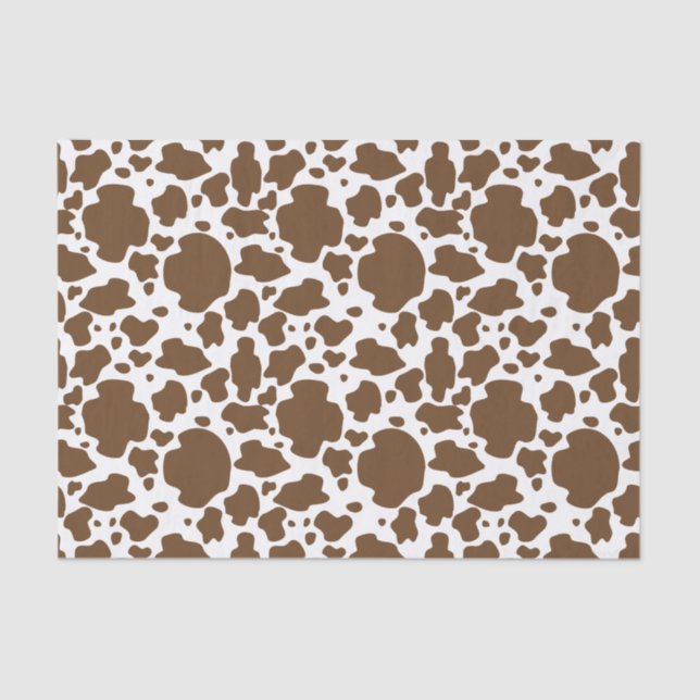 Papel De Seda Brown Cow Spots Faux Cowhide Pattern (Frente )