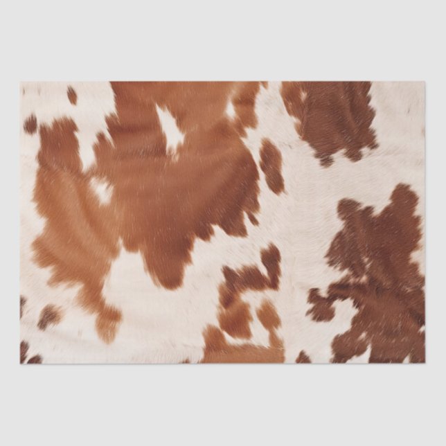 Papel De Seda Brown Cream Cowhide Western (Frente )