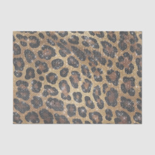 Papel De Seda Brown Leopard Animal Sparkle