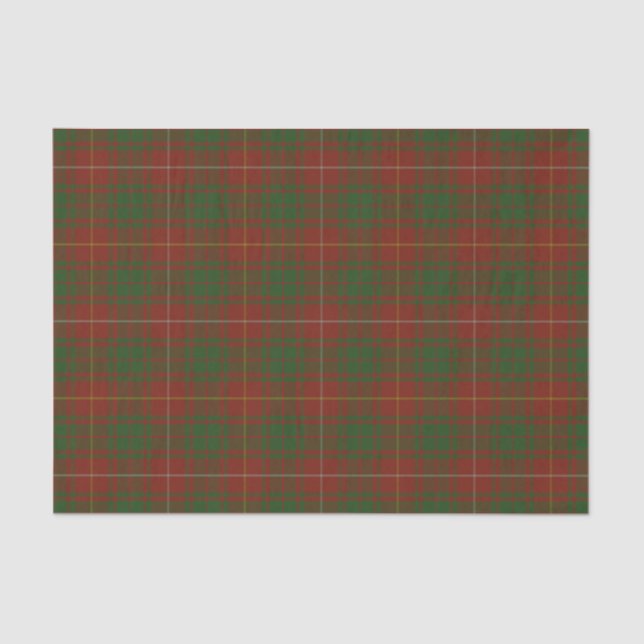Papel De Seda Bruce Clan tartan - Verdes vermelhos (Frente )