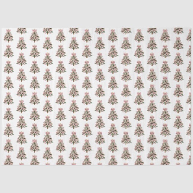 Papel De Seda Brushstroke Christmas Tree Tissue Paper (Frente )