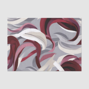 Papel De Seda Brushstrokes Bold Burgundy no fundo da Cinza