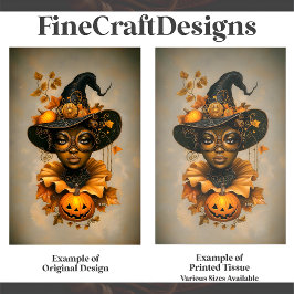 Papel De Seda Bruxa Afro-Americana Steampunk F6R Decoupagem