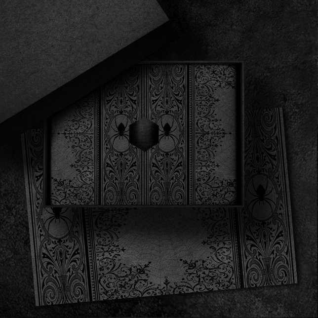 Papel De Seda Bruxa-Aranha | Cinza Fantasy Spiderweb Flourish (Criador carregado)