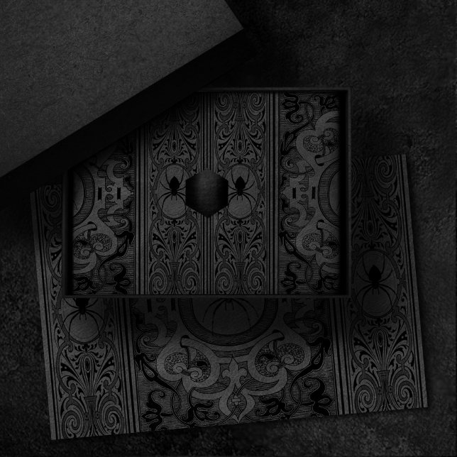 Papel De Seda Bruxa-Aranha | Cinza Fantasy Spiderweb Flourish (Criador carregado)