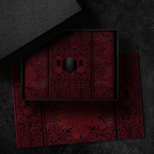 Papel De Seda Bruxa-Aranha   Dark Red Fantasy Spiderweb Flourish