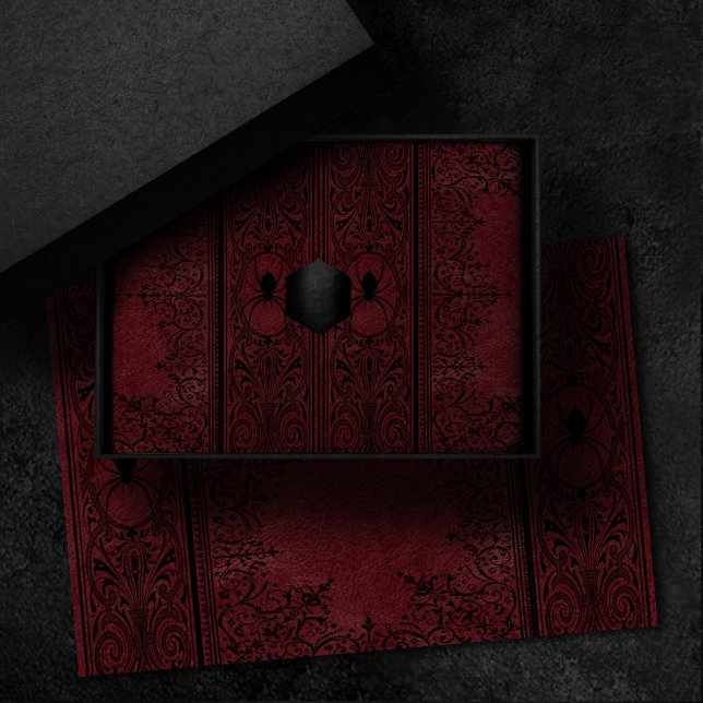 Papel De Seda Bruxa-Aranha | Dark Red Fantasy Spiderweb Flourish (Criador carregado)