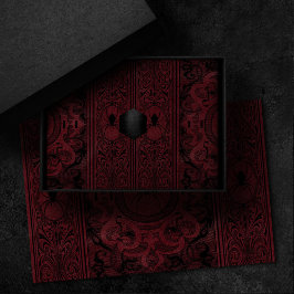 Papel De Seda Bruxa-Aranha | Dark Red Fantasy Spiderweb Flourish