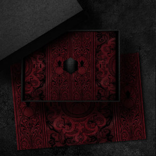 Papel De Seda Bruxa-Aranha   Dark Red Fantasy Spiderweb Flourish