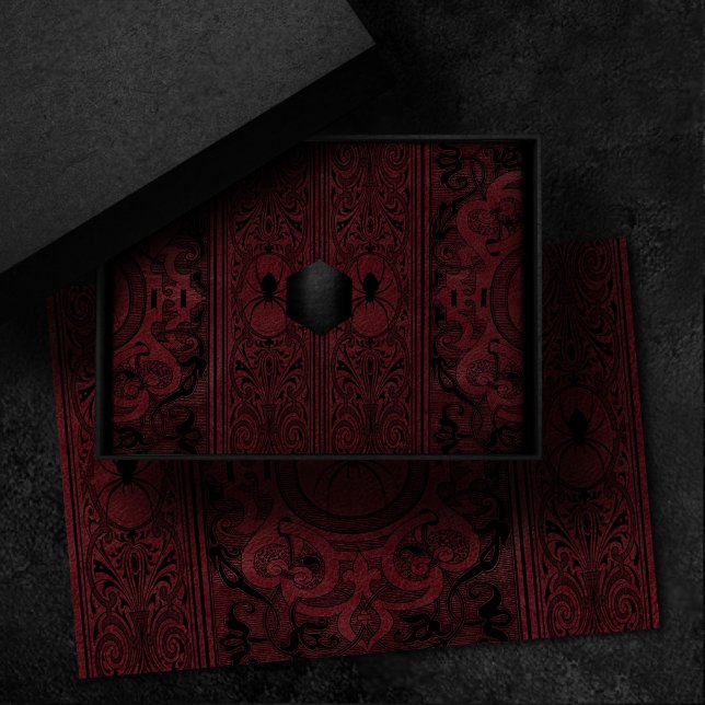 Papel De Seda Bruxa-Aranha | Dark Red Fantasy Spiderweb Flourish (Criador carregado)
