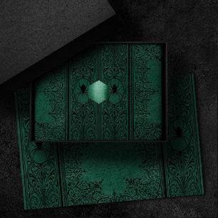 Papel De Seda Bruxa-Aranha Emerald Green Spiderweb Floured