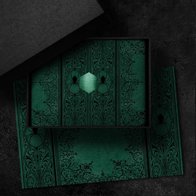 Papel De Seda Bruxa-Aranha | Emerald Green Spiderweb Floured (Criador carregado)