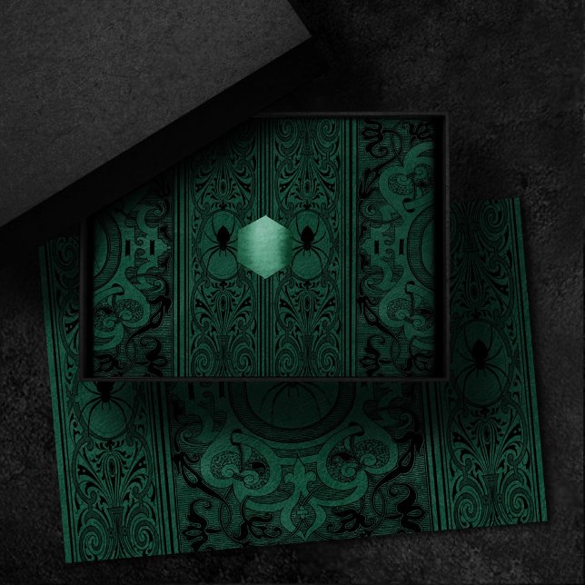 Papel De Seda Bruxa-Aranha | Emerald Green Spiderweb Floured (Criador carregado)