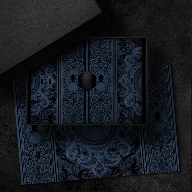 Papel De Seda Bruxa-Aranha | Slate Azul-Aranha Flourado (Criador carregado)