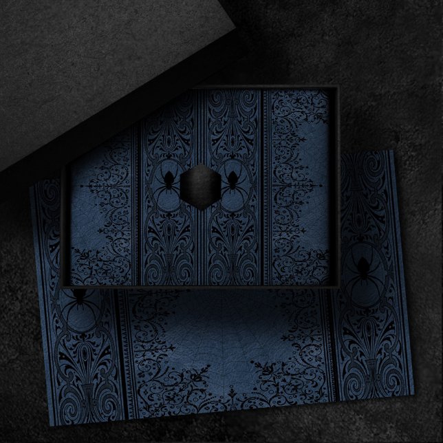 Papel De Seda Bruxa-Aranha | Slate Azul-Aranha Flourado (Criador carregado)