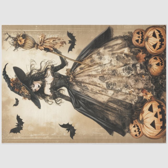 Papel De Seda Bruxa de Halloween (Frente )
