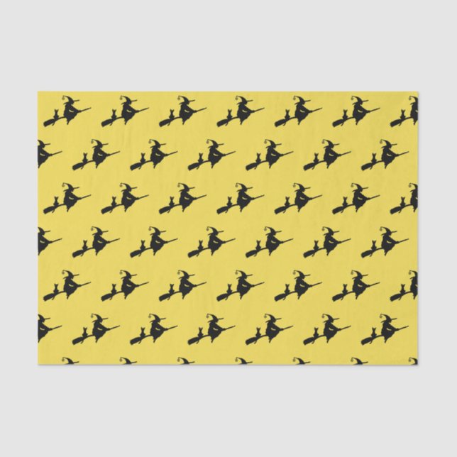 Papel De Seda Bruxa em uma vassoura (Frente )