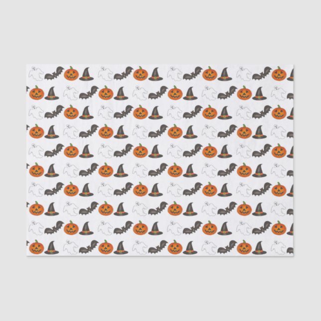 Papel De Seda Bruxa-Fantasma de Bat-Pumpkin do Halloween (Frente )