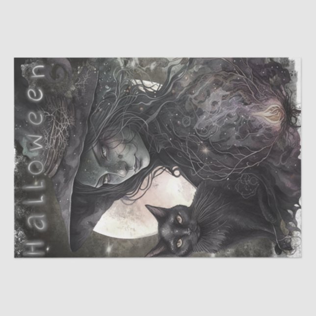 Papel De Seda Bruxa Gótica Mística (Frente )