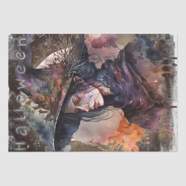 Papel De Seda Bruxa Gótica Mística (Frente )