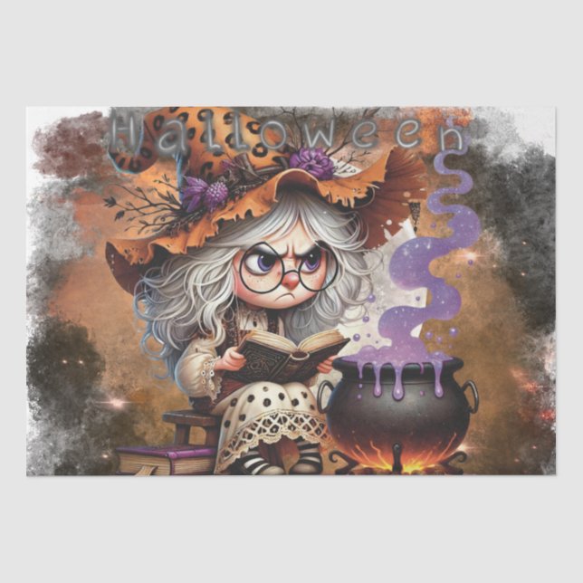 Papel De Seda Bruxa Grumpy do Halloween (Frente )