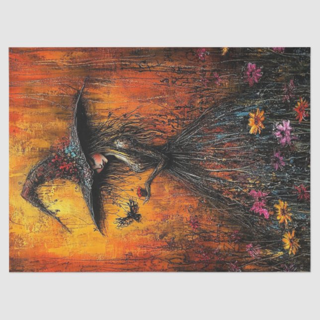 Papel De Seda Bruxa Má em Desnuchamento de Chapéu Grande (Frente )