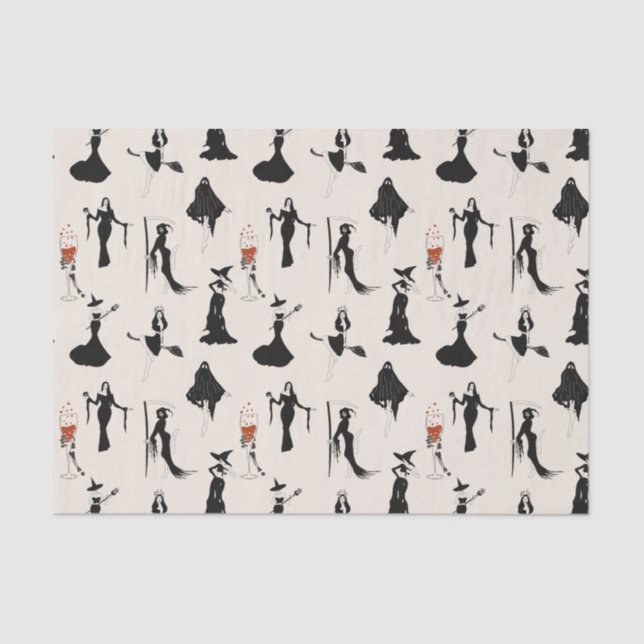 Papel De Seda Bruxa Maldita Coquetel Hart Skeleton Halloween (Frente )