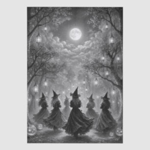 Papel De Seda Bruxas Em Uma Floresta Enluarada Arte Fantasia