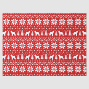 Papel De Seda Bruxelas Griffon Silhouettes Padrão de Natal Verme