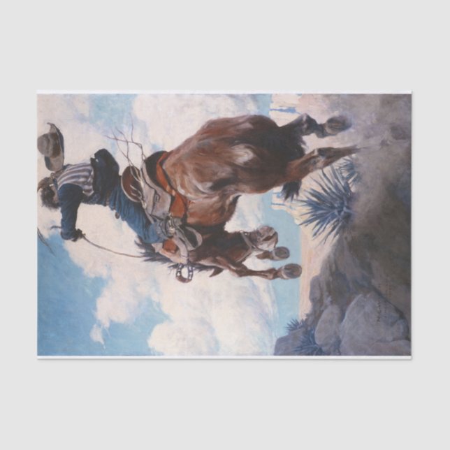 Papel De Seda Bucking por Newell Convers Wyeth (Frente )