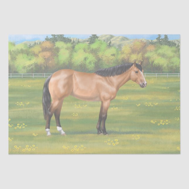 Papel De Seda Buckskin Dun Quarter Horse (Frente )