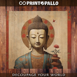 Papel De Seda Buda Indiana em pergaminho com flores