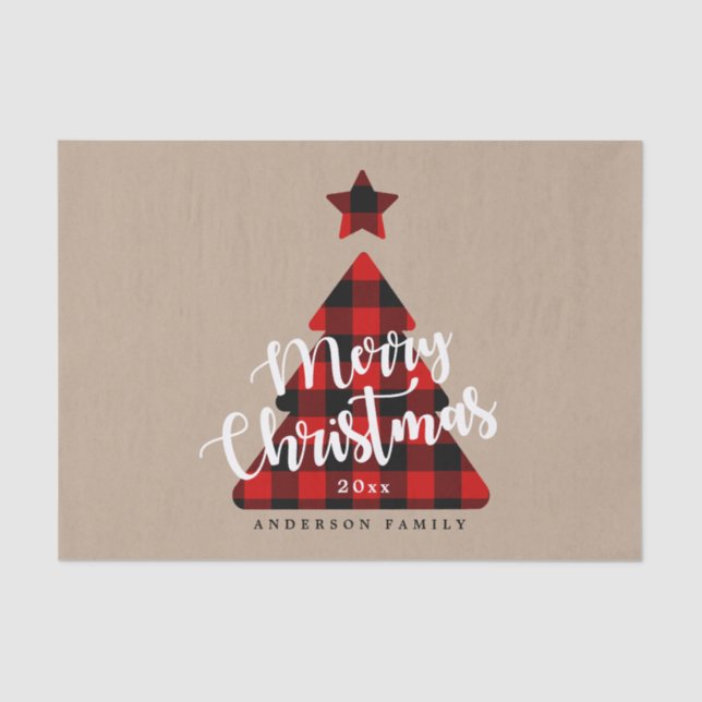 Papel De Seda Búfalas de Natal, Xadrez de Natal (Frente )