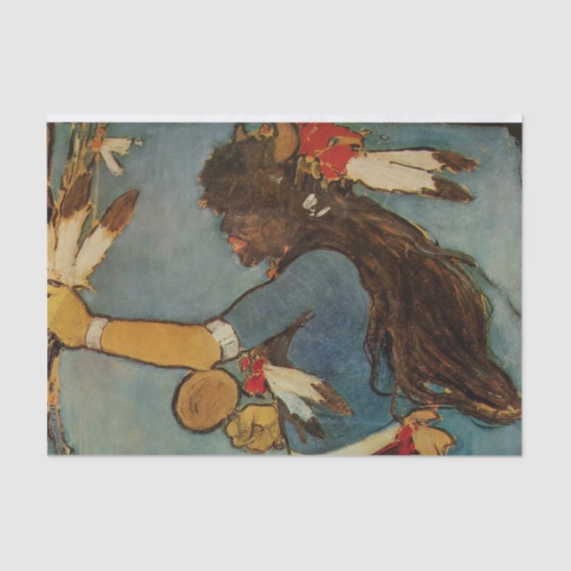 Papel De Seda “Buffalo Dancer” Western Art by Gerald Cassidy (Frente )