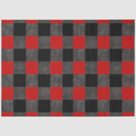 Papel De Seda Buffalo - Verificação de Preto e Vermelho