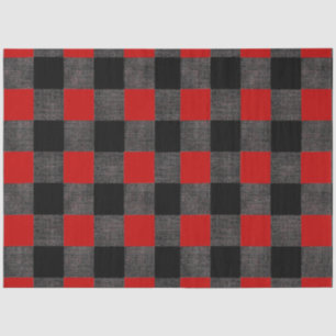 Papel De Seda Buffalo - Verificação de Preto e Vermelho