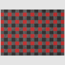 Papel De Seda Buffalo - Verificação de Preto e Vermelho