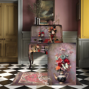 Papel De Seda Bule de Chá Floral Harlequin Elegant Hatter