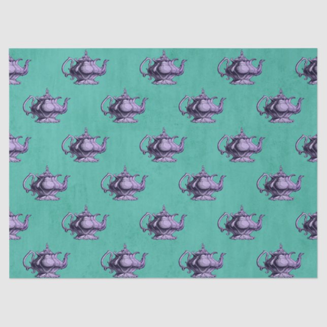 Papel De Seda Bules Roxos na Decoupage do Teal (Frente )