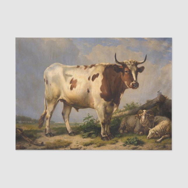 Papel De Seda Bull, 1847, por Eugene Joseph Verboeckhoven (Frente )